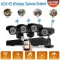 8CH Wireless NVR In/Outdoor Wifi IR-CUT Camera Home Security System Motion Alert