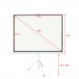100"" Tripod HD Projector Screen Projection Manual Pull Up Portable Stand