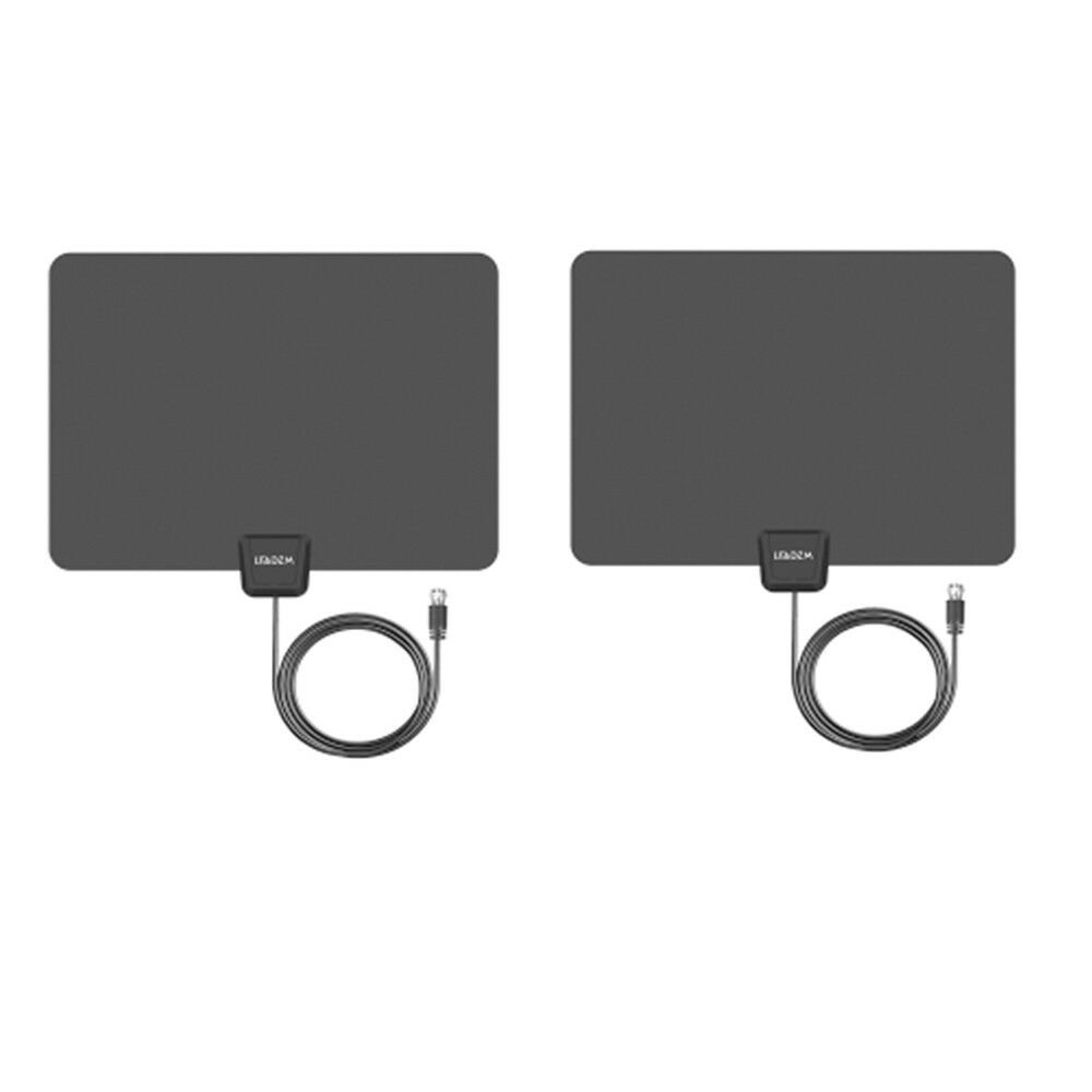 2x 35 Miles Range Flat HD Digital Indoor Amplified TV Antenna Black