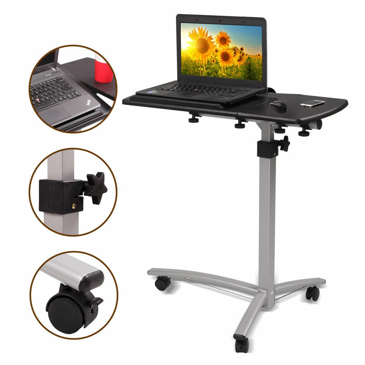 Adjustable Height Stand Desk Computer Workstation Lift Rising Laptop Table