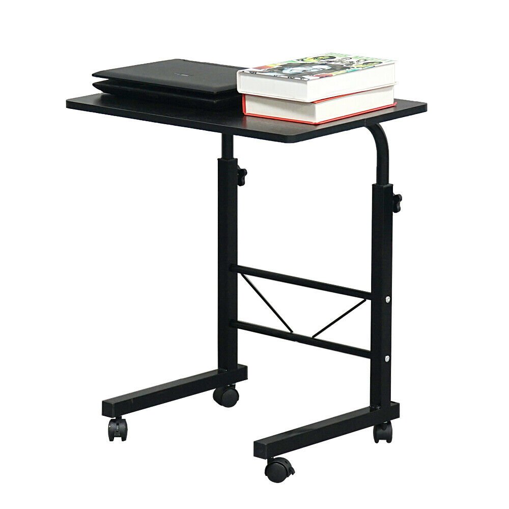 Adjustable Angle & Height Rolling Laptop Notebook Desk Stand Over Sofa Bed Table