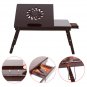 New Adjustable Laptop Desk Foldable Breakfast Serving Bed Tray Coffee Color