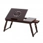 New Adjustable Laptop Desk Foldable Breakfast Serving Bed Tray Coffee Color