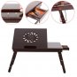 Portable Folding Laptop Desk Bamboo Breakfast Serving Tray Bed Table Tilting Top