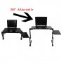 Adjustable Folding Laptop Notebook PC Desk Sofa Table Stand Bed Tray+Cooling Fan