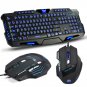 LED Backlit Light Multimedia USB Wired Gaming Keyboard and Optical Mouse USB Set