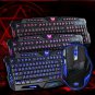 LED Backlit Light Multimedia USB Wired Gaming Keyboard and Optical Mouse USB Set