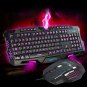 LED Backlit Light Multimedia USB Wired Gaming Keyboard and Optical Mouse USB Set