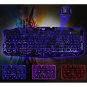 Multmedia 114-Key LED Backlit Wired USB PC Gaming Keyboard with Cracking Pattern