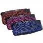 Multmedia 114-Key LED Backlit Wired USB PC Gaming Keyboard with Cracking Pattern