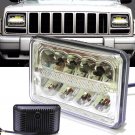 2Pcs LED Headlight Lamp w/DRL Crystal Clear Sealed Beam Headlamp Silver
