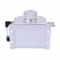 1000ML UNIVERSAL ALUMINUM ENGINE MOTOR OIL CATCH CAN WITH BILLET CAP SILVER