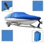 14-16ft 210D Oxford Fabric High Quality Waterproof Boat Cover 90"" Beam Blue