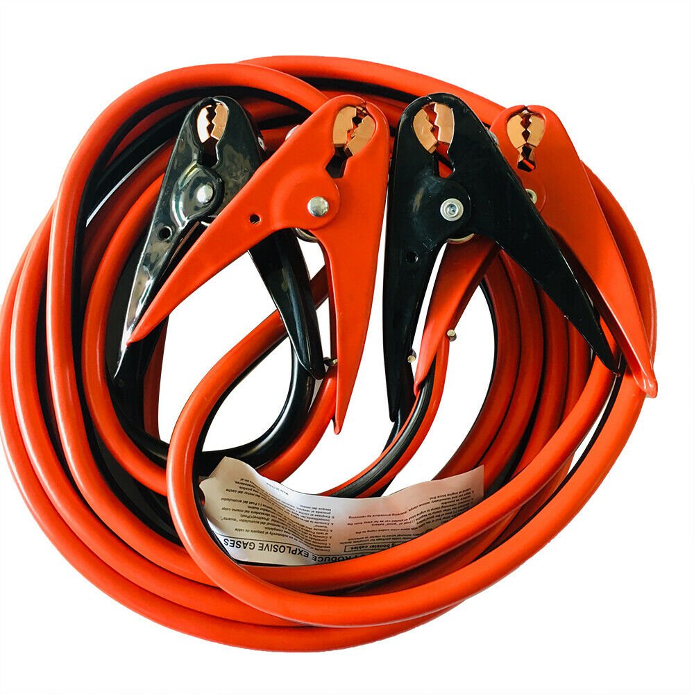 20 Ft 2 Gauge Heavy Duty Power Booster Cable Emergency Car Battery Jumper