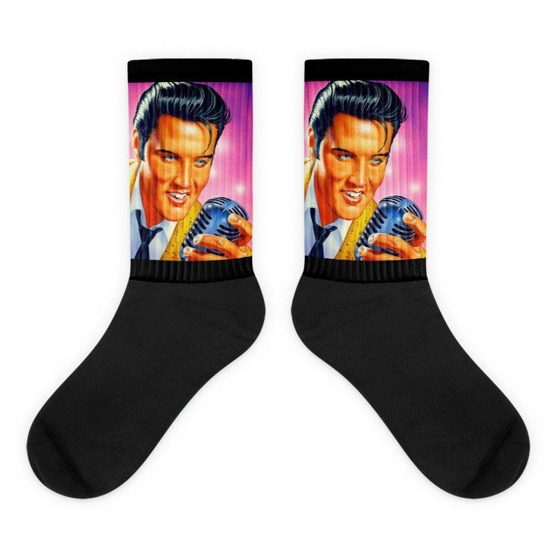 Elvis Presley Purple, Pink Black Socks