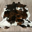 Premium Large Tricolor Hair on Skin cowhide Rug L76xW71 Inch.Cod C0026