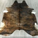 Premium XLarge Reddish Brindle Hair on Skin cowhide Rug L91xW77 Inch.Cod0017