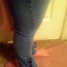 Lace-up side light blue skinny jeans