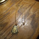 Vintage Matinee Gold-Tone Damascene Dove Bird Necklace