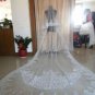 White/ivory 10 foot 2T tier cathedral wedding veil.