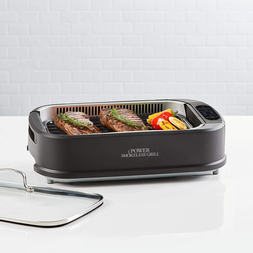 Power XL Smokeless Electric Indoor Removable Grill and Griddle Plates