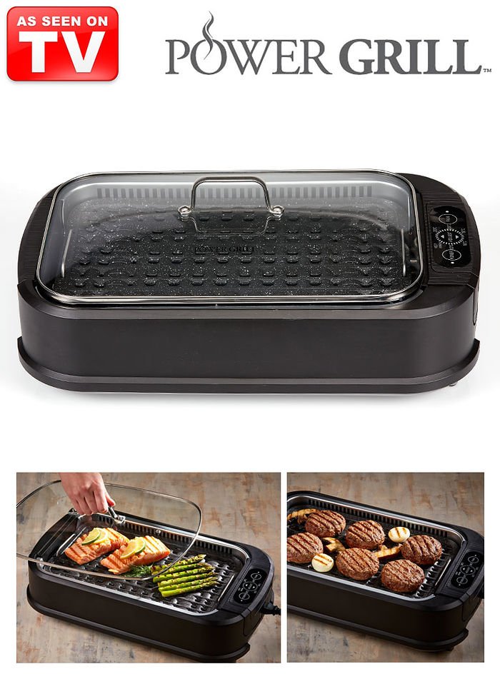 Power XL Smokeless Electric Indoor Removable Grill and Griddle Plates