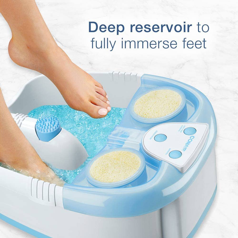 Conair Active Life Waterfall Foot Spa with Lights and Bubbles, Blue