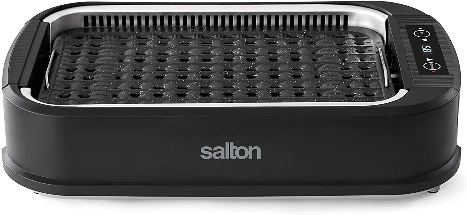 Salton HG1788 Smokeless Indoor BBQ Griddle Grill, One Size, Black