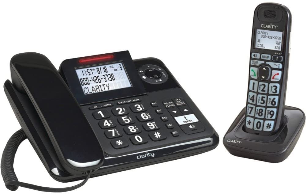 Clarity 53727 Amplified Corded/Cordless Phone System + Digital Answering System