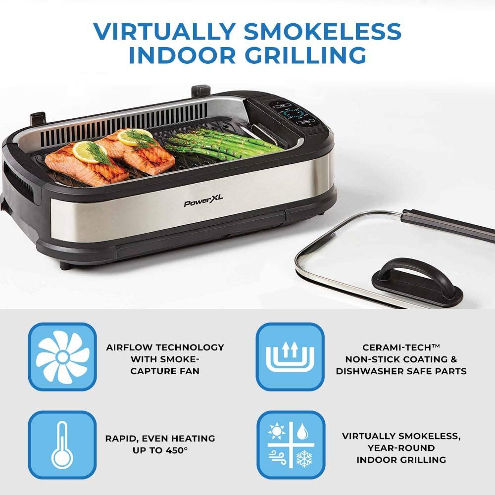 Power XL Pro NonStick Surface Indoor Smokeless Grill
