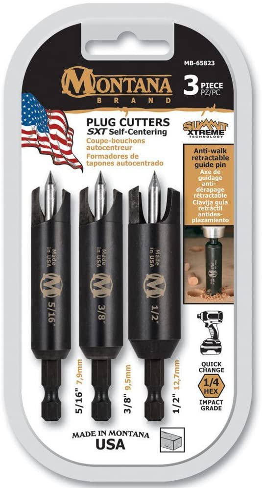 3 Pc Self-Centering Plug Cutter Set