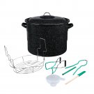 Granite Ware Enamelware 21-1/2 QT canner with 5-piece tool set