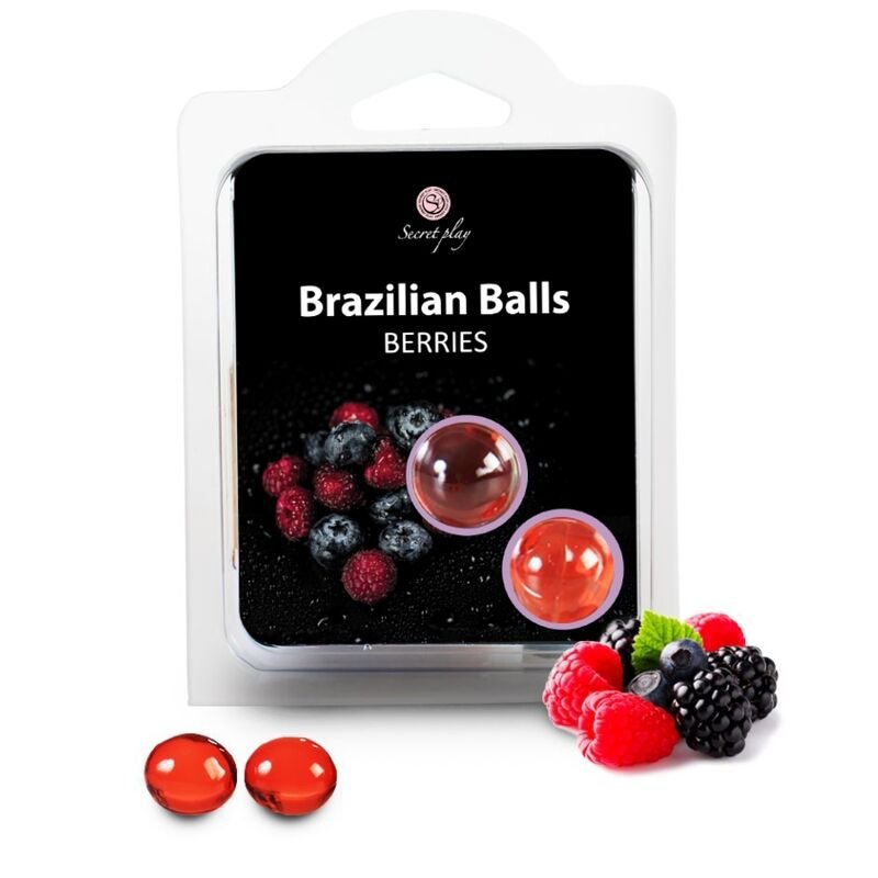 2 Brazilian Balls Berries Flavored Lubricant Massage oil