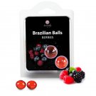 2 Brazilian Balls Berries Flavored Lubricant Massage oil