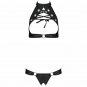 Women Sexy Lingerie Open Top Thong String Passion Malwia Ecological Leather Set