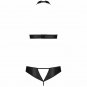 Women Sexy Lingerie Open Top Thong String Passion Malwia Ecological Leather Set