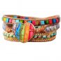ETNHIC LOVE - 7 Chakra Leather Wrapped Bracelet Fashion Reiki Healing Meditation