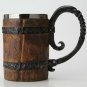 Viking Mug Stainless Steel Resin Large-handle Coffee Beer Wooden Barrel Gift Cup
