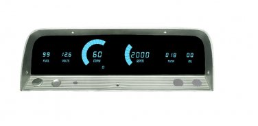 Intellitronix Teal LED Digital Bargraph Gauge Cluster Panel 1964-66 Chevy Truck