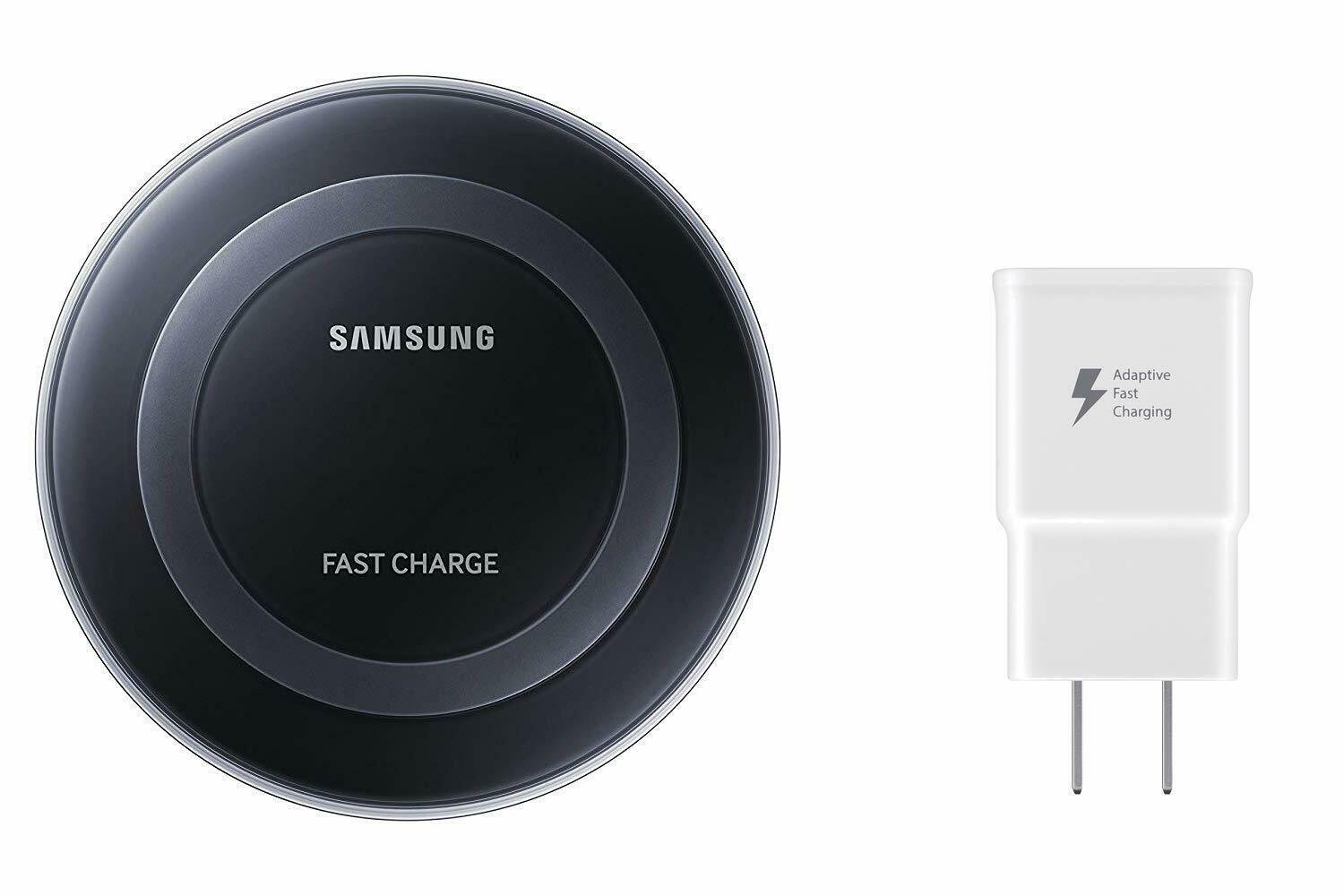 Samsung Qi Certified Fast Charge Wireless Charger Pad with Wall Charger