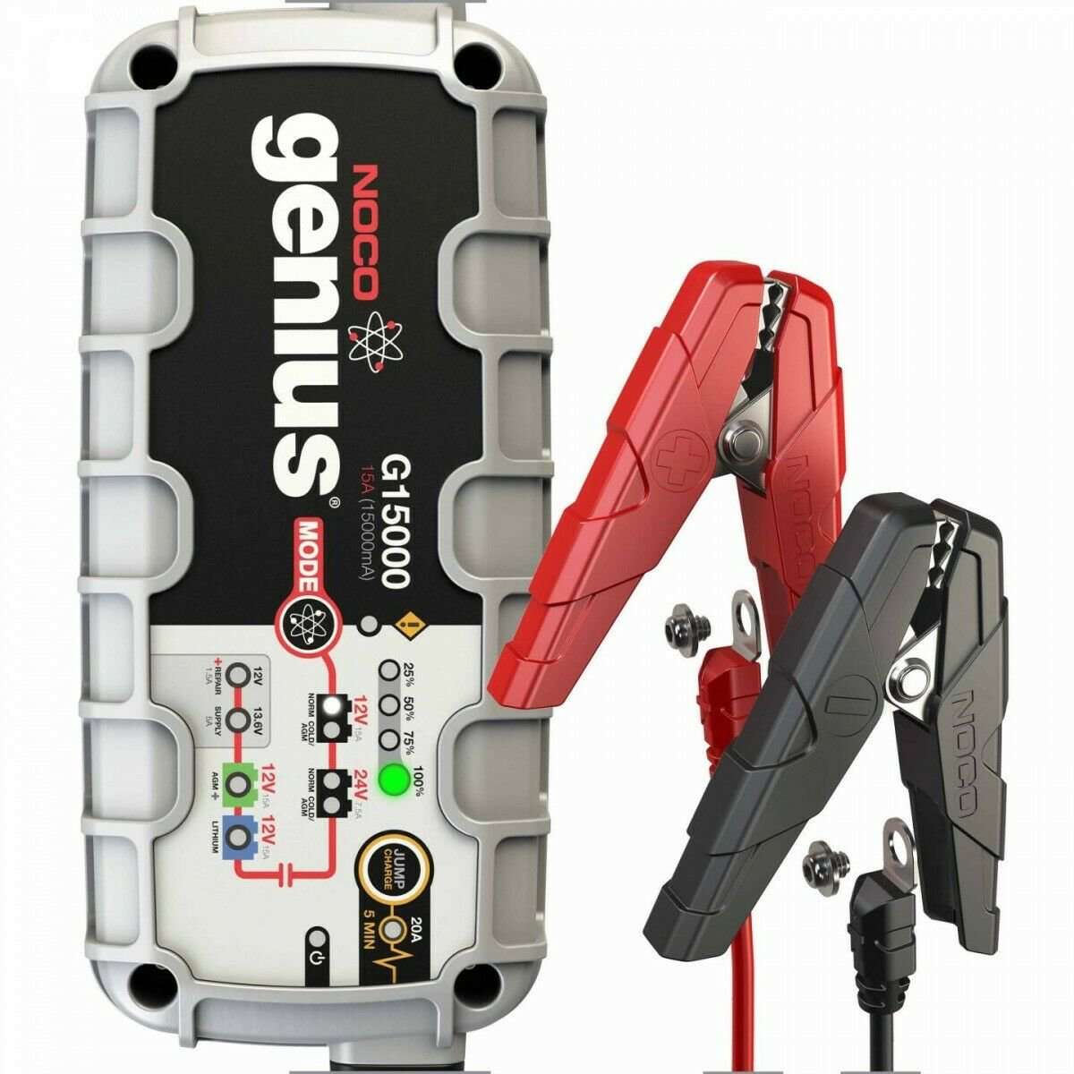NOCO Genius G15000 12V/24V 15 Amp Battery Charger Maintainer Jump Starter