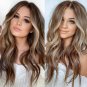 Fashion Women's Long Curly Wigs Brown Gold Blonde Wavy Hair Ombre Party Wig CHY