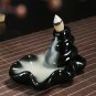 Black Porcelain Backflow Ceramic Cone Incense Burner Holder Buddhist Cones Home