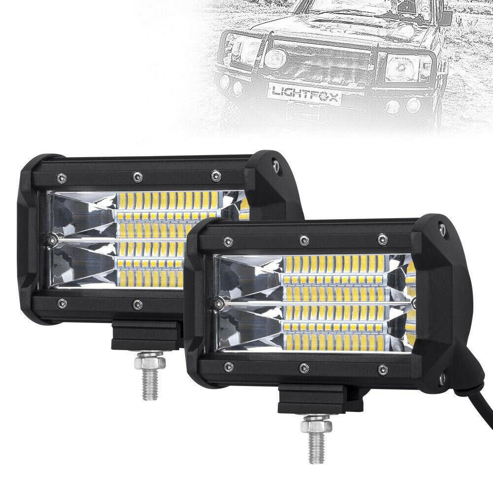 2x 5"INCH 144W LED Work Light Bar Spot Pods Driving OffRoad Tractor 4WD ATV 12V