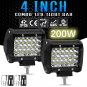 1PC 200W 4" LED Combo Work Light Bar Spotlight Off-road Driving Fog Lamp Truck
