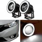 2pcs 3.5" COB LED Fog Light Projector Car White Angel Eye Halo Ring DRL Lamp new