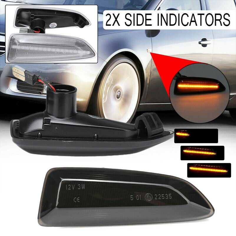 2x Dynamic LED Side Indicator Light For Opel Astra J K Insignia B Zafira C 3W