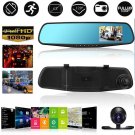 4.3'' 1080P Dual Lens Car Auto DVR Mirror Dash Cam Recorder+Rear View Camera Kit