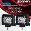 2pcs 4inch 72W CREE LED Work Light Bar Pods Flush Mount Combo Driving Lamp 12V