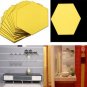 12Pcs 3D Mirror Hexagon Vinyl Removable Wall Sticker Decal Home Decor Art DIY CY